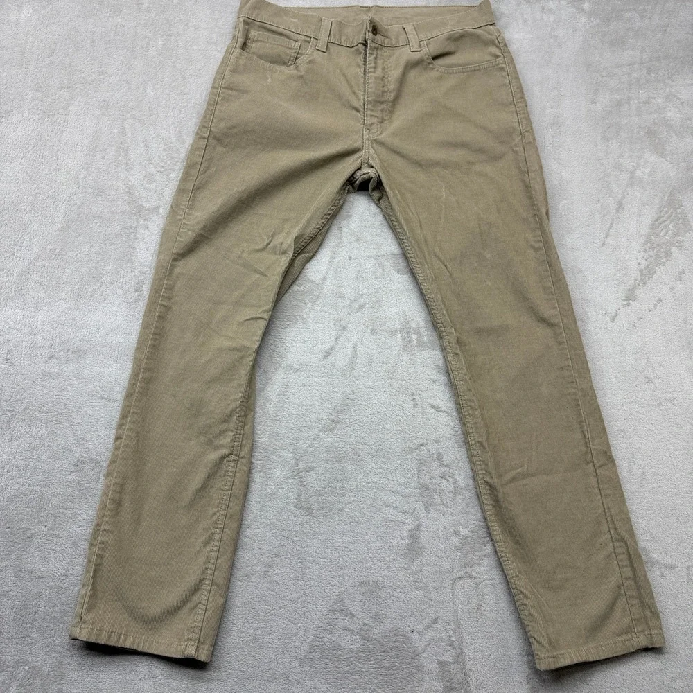 Levi's 511 Pants Mens 36x30 Tan Khaki Corduroy Skinny Casual Streetwear Trousers